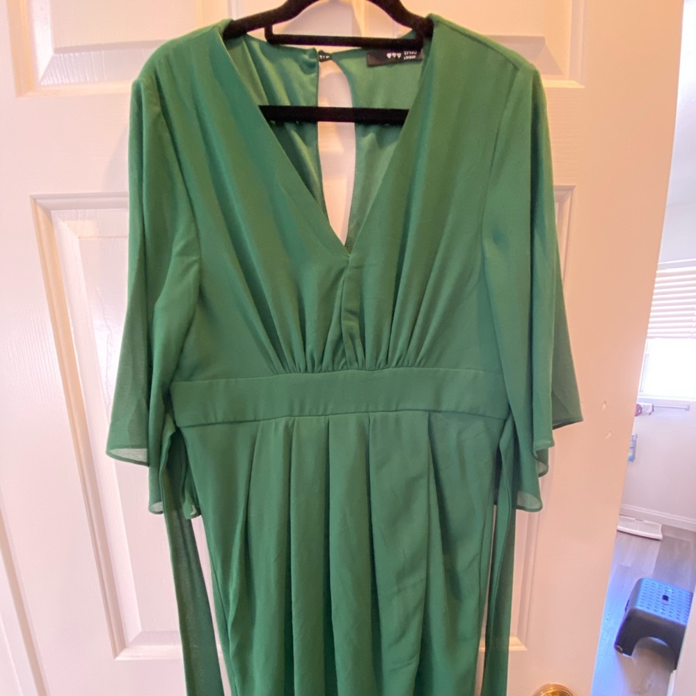 TFNC GREEN WRAP DRESS